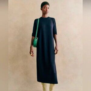 Sezane Navy Janet Dress